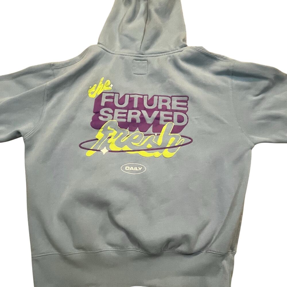 Poppi Target Hoodie Women XXL Blue Future Served Fresh Graphic‎ Cozy Pullover